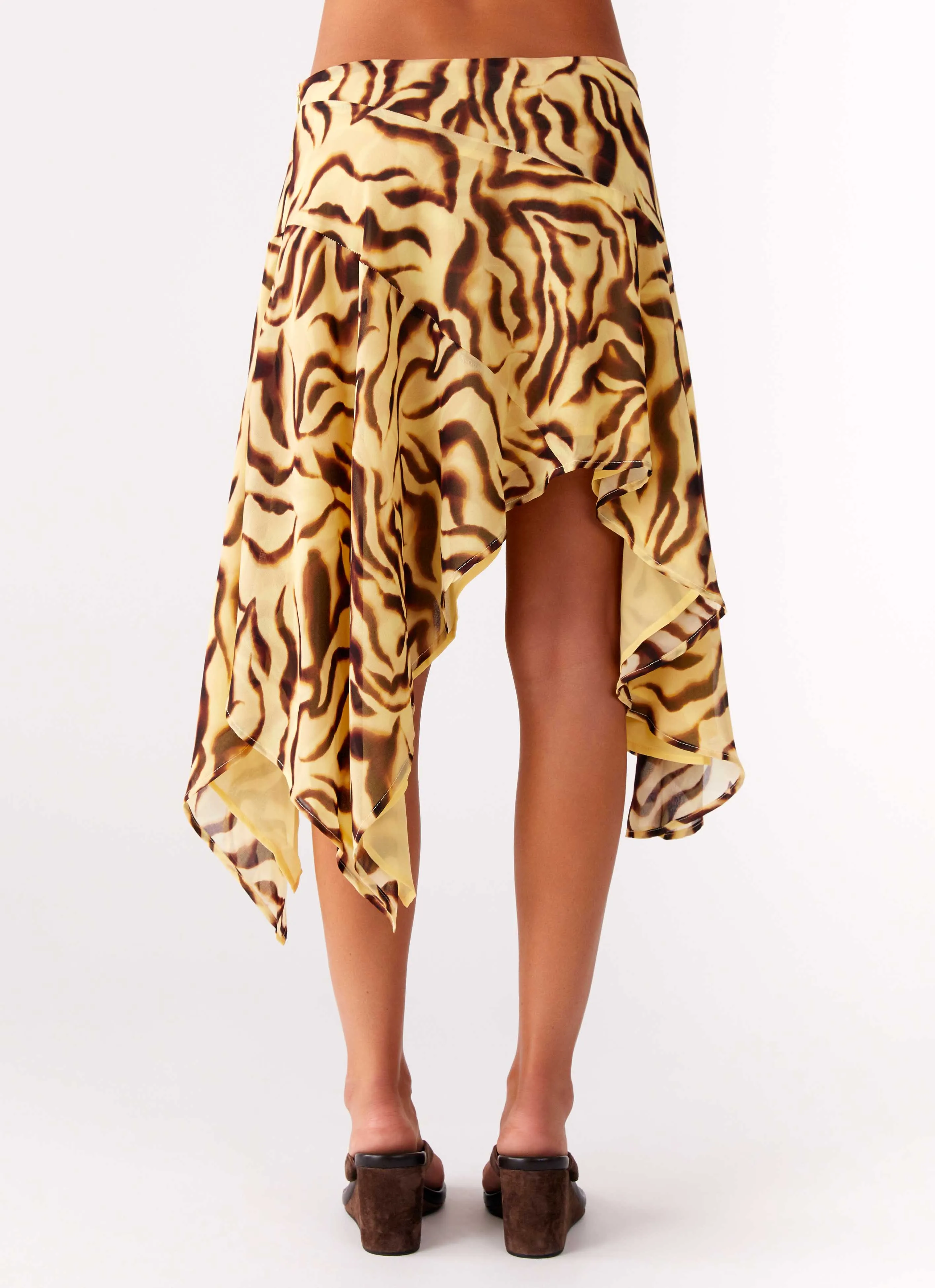 Kia Low Rise Asymmetrical Midi Skirt - Laguna Print sold by Peppermayo product image thumbnail 4