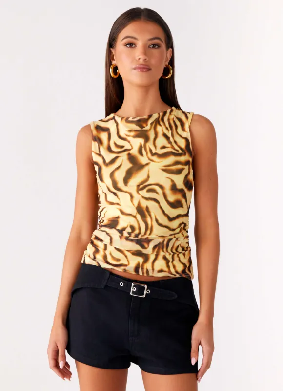 On Read Tank Top - Yellow Zebra sold by Peppermayo