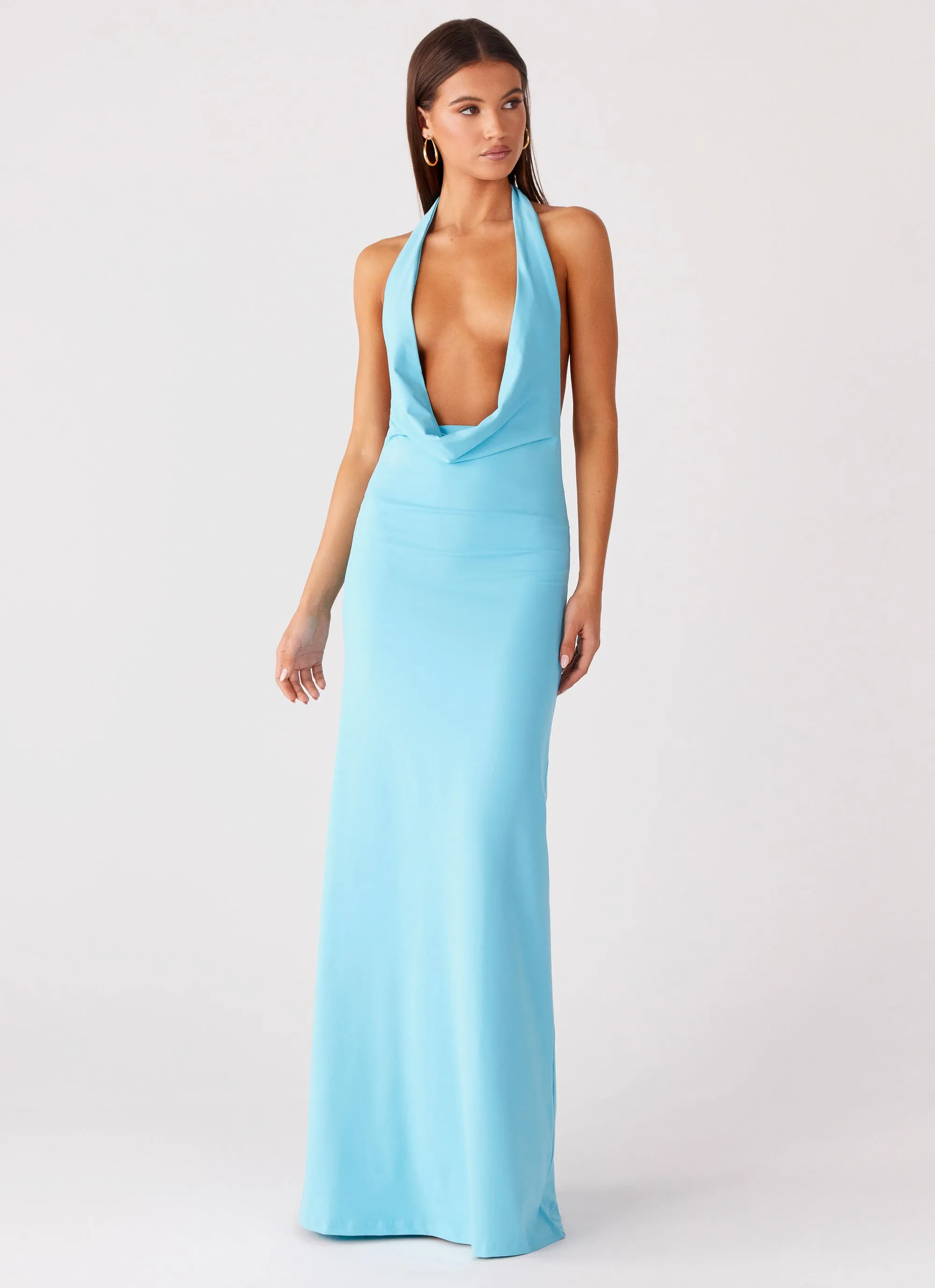 Driftwood Cowl Maxi Dress - Turquoise sold by Peppermayo product image thumbnail 5