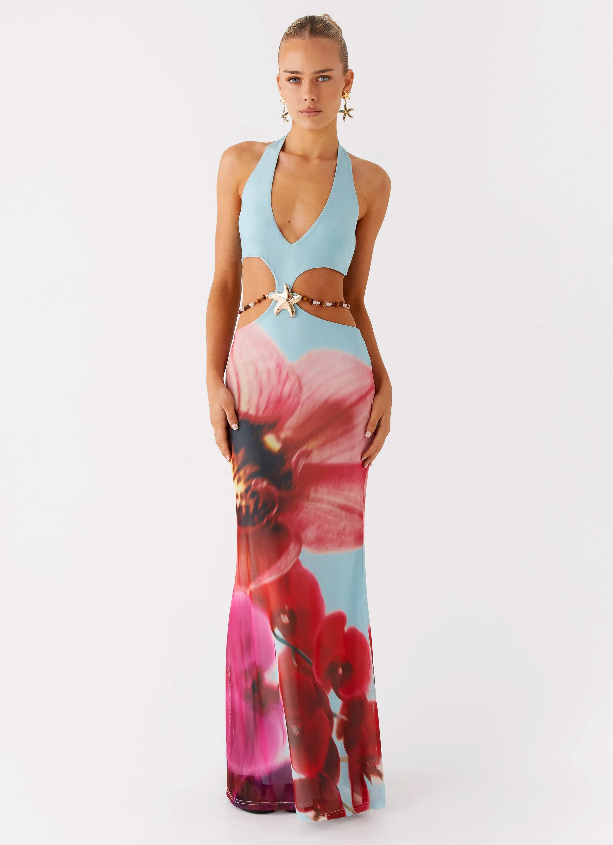 Time To Dance Maxi Dress - Turquoise Bloom sold by Peppermayo product image thumbnail 5