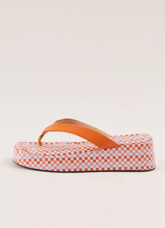 Minelli Sandals - Multi Micro Check sold by Peppermayo