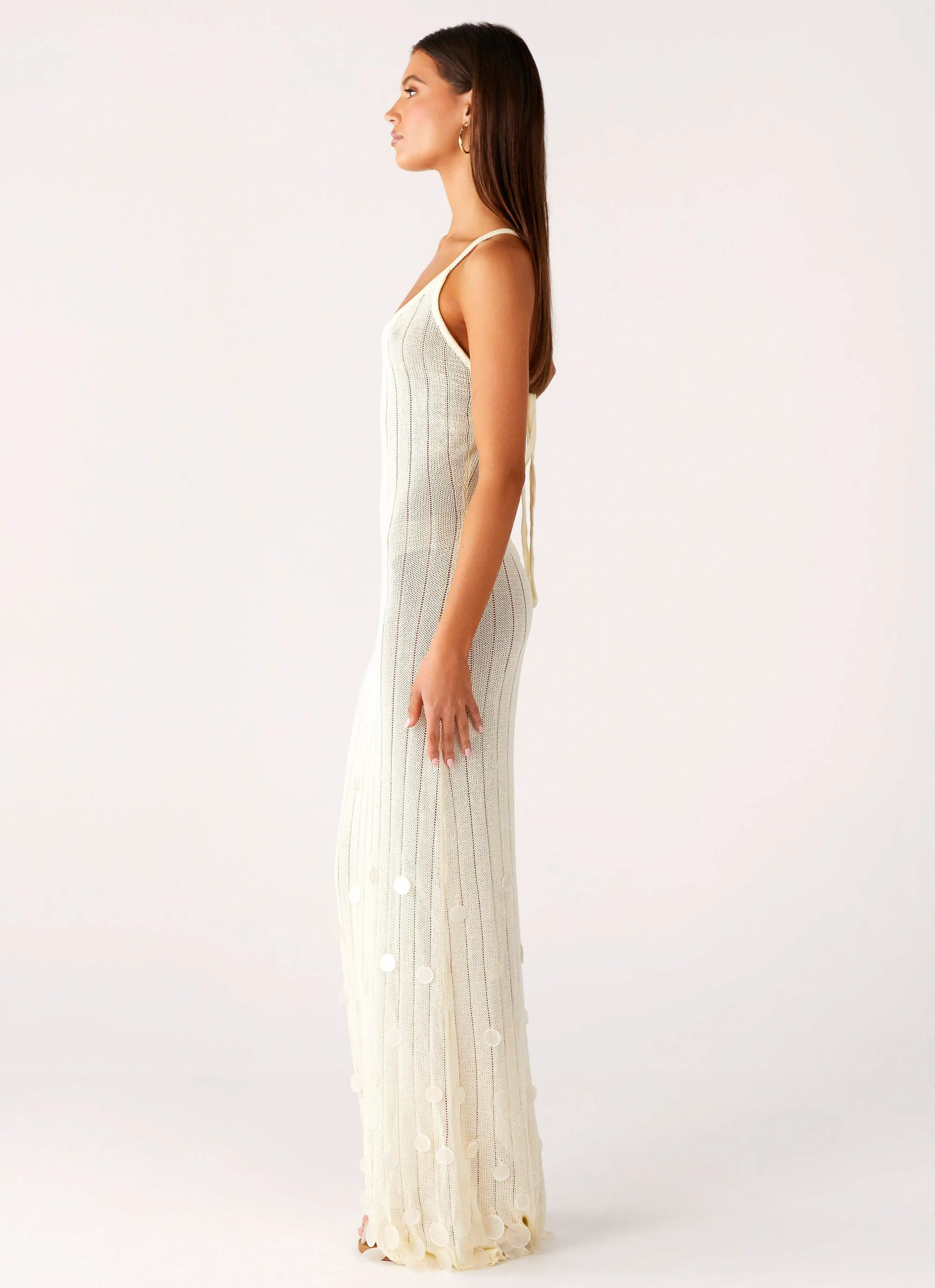 Siren Song Crochet Maxi Dress - Ivory sold by Peppermayo product image thumbnail 2