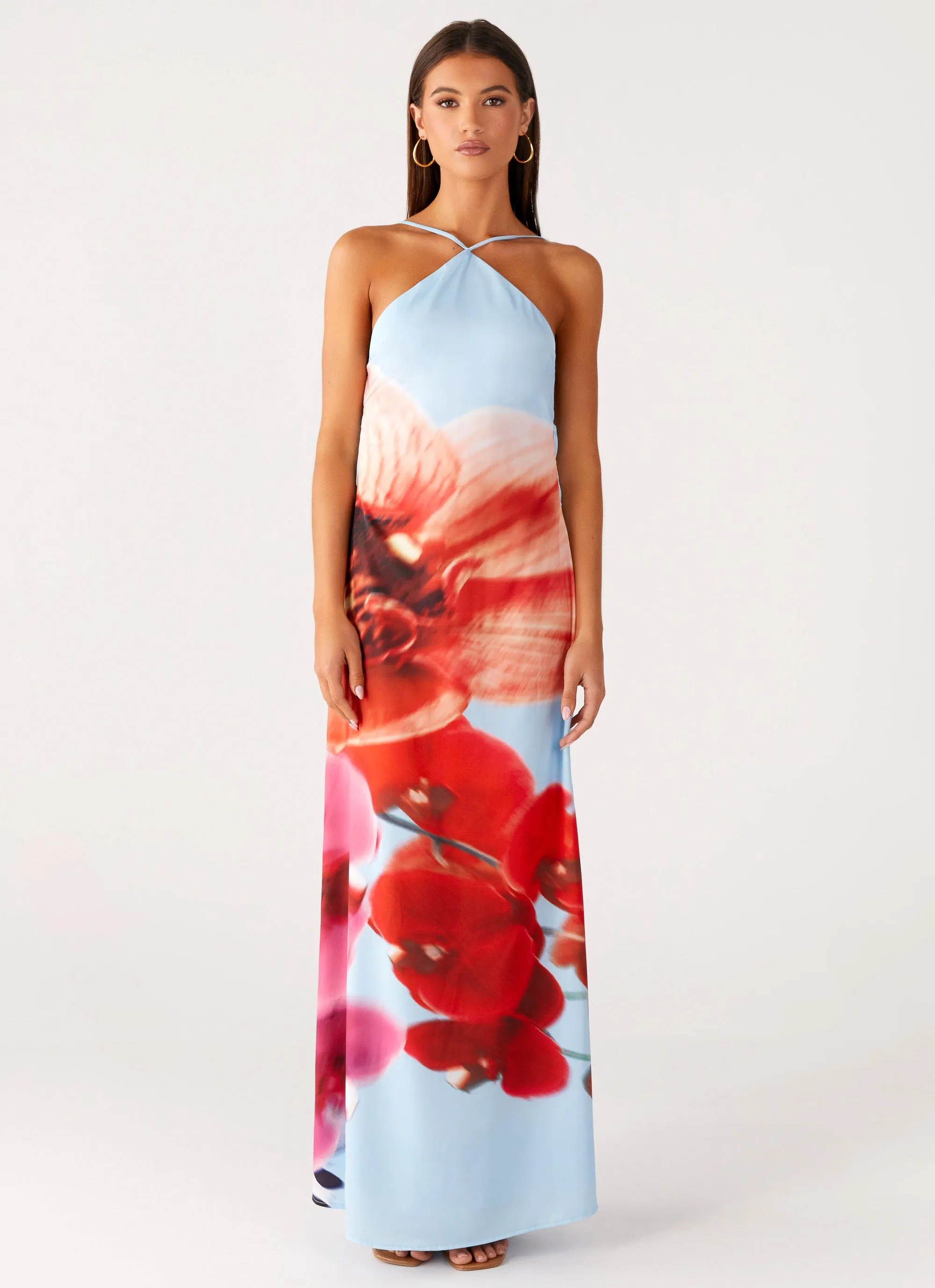 Chloe Maxi Dress - Turquoise Bloom sold by Peppermayo