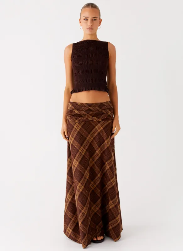 Karolina Maxi Skirt - Plaid sold by Peppermayo