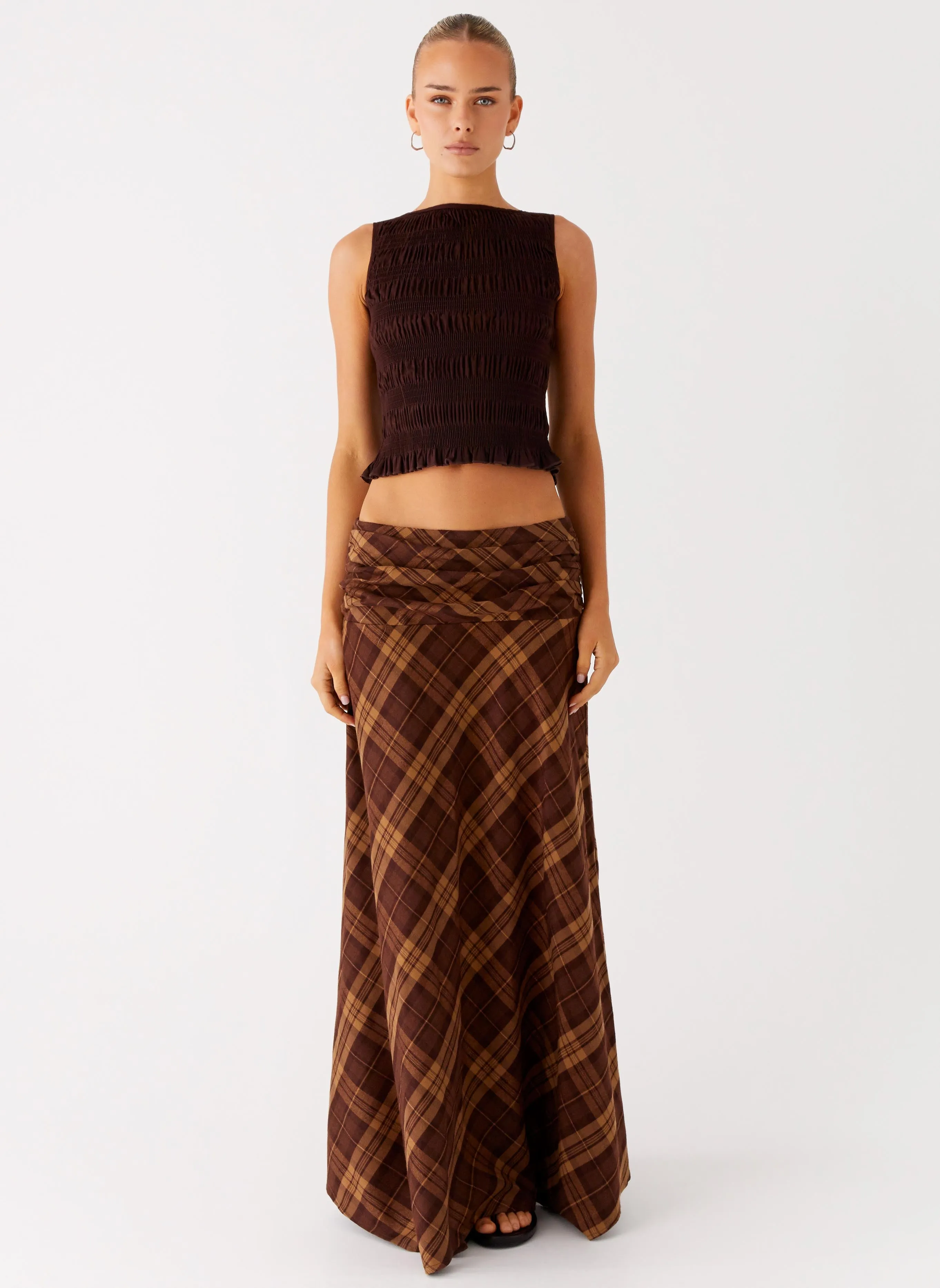 Karolina Maxi Skirt - Plaid sold by Peppermayo