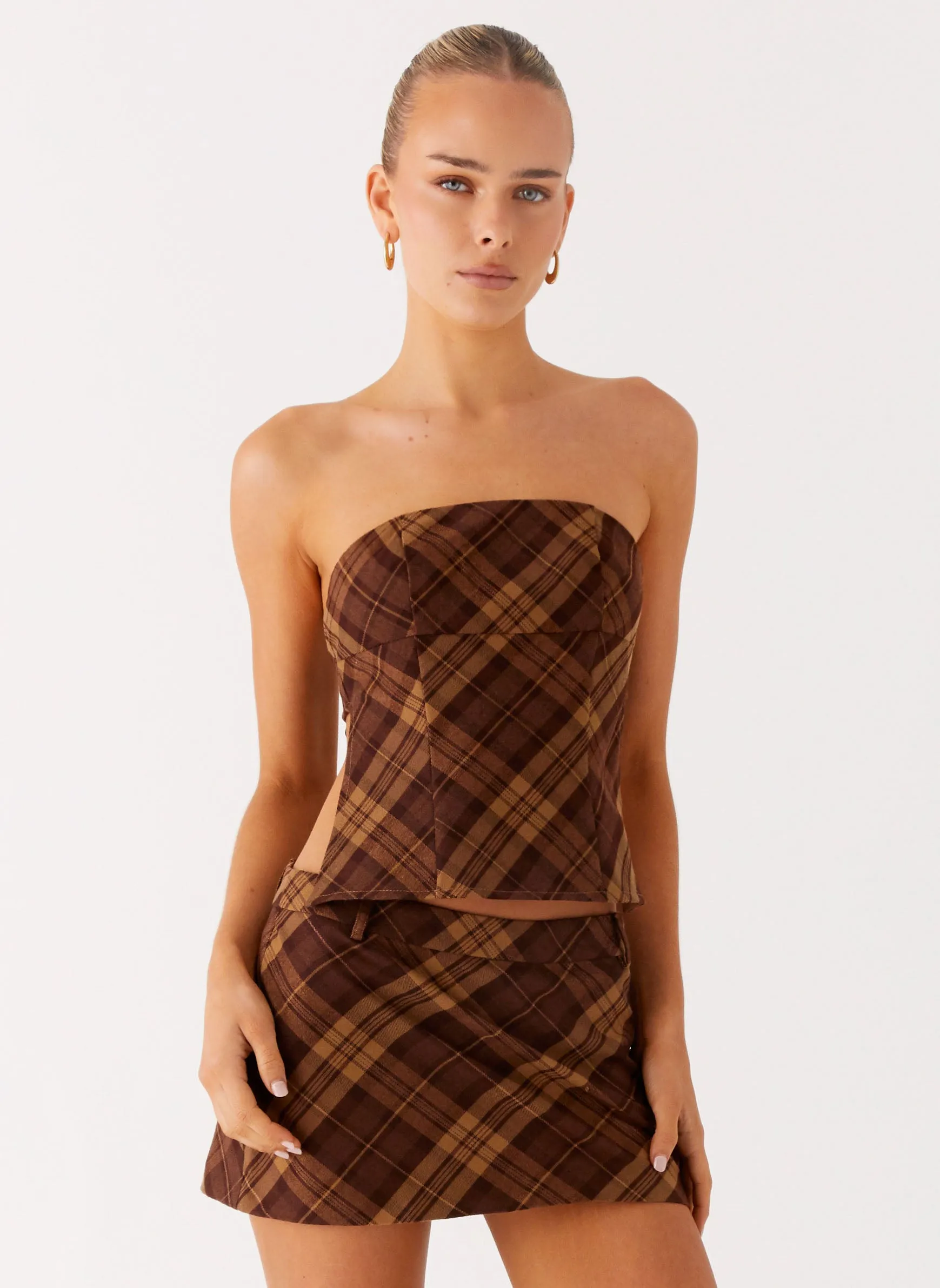 Kira Strapless Top - Plaid sold by Peppermayo product image thumbnail 5