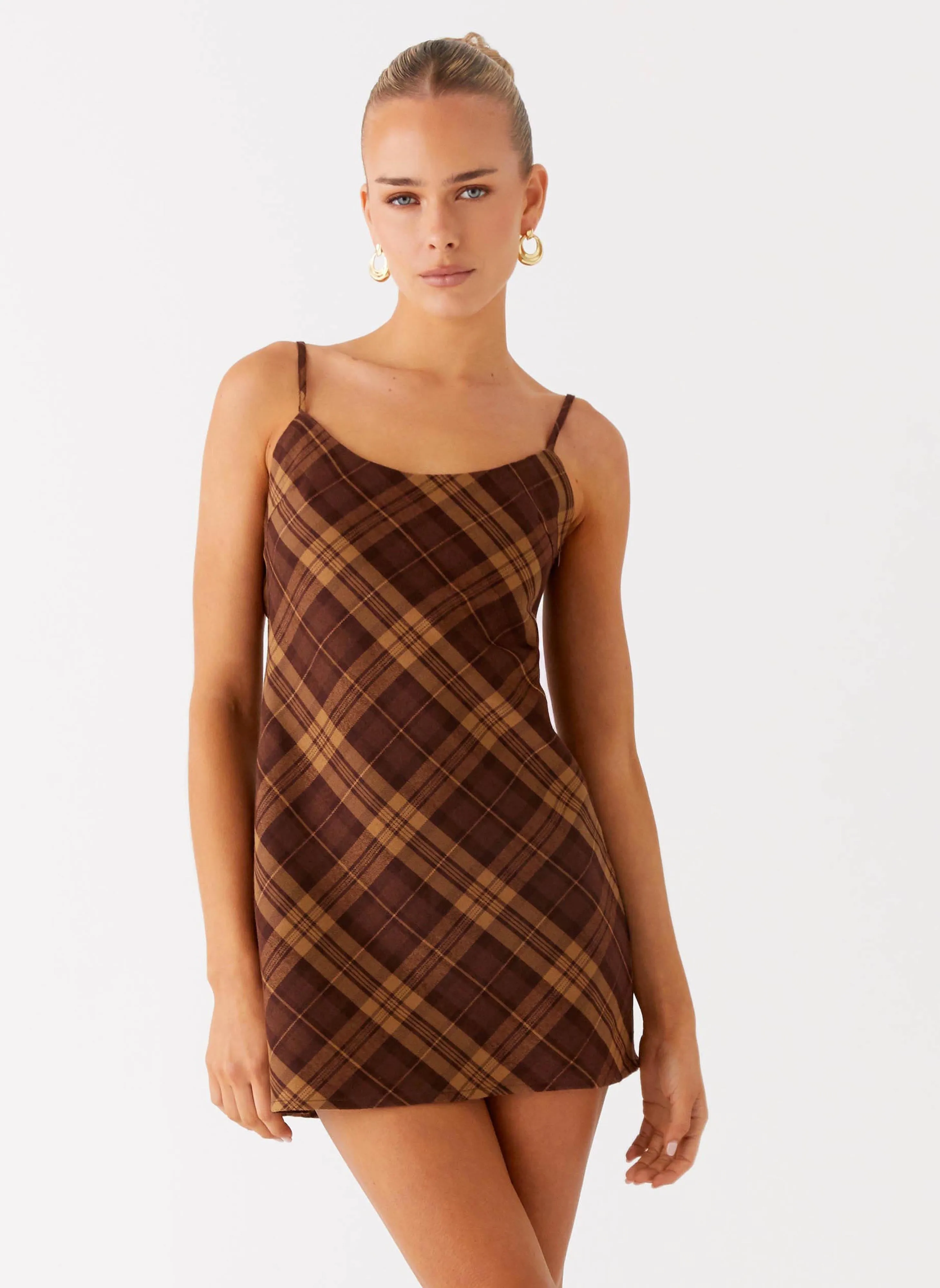 Radio Star Mini Dress - Plaid sold by Peppermayo