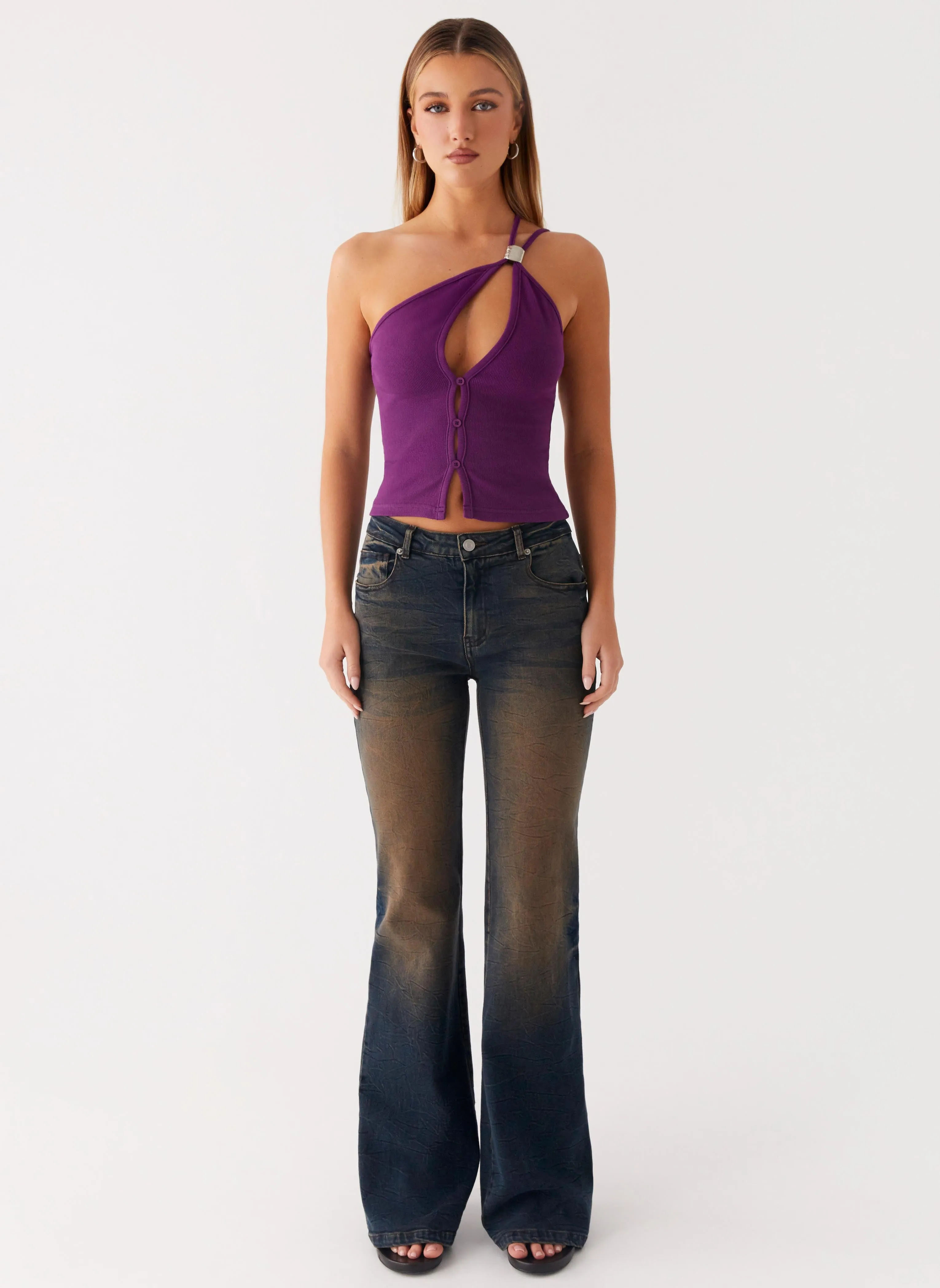 Optix Button Front Top - Plum sold by Peppermayo product image thumbnail 2