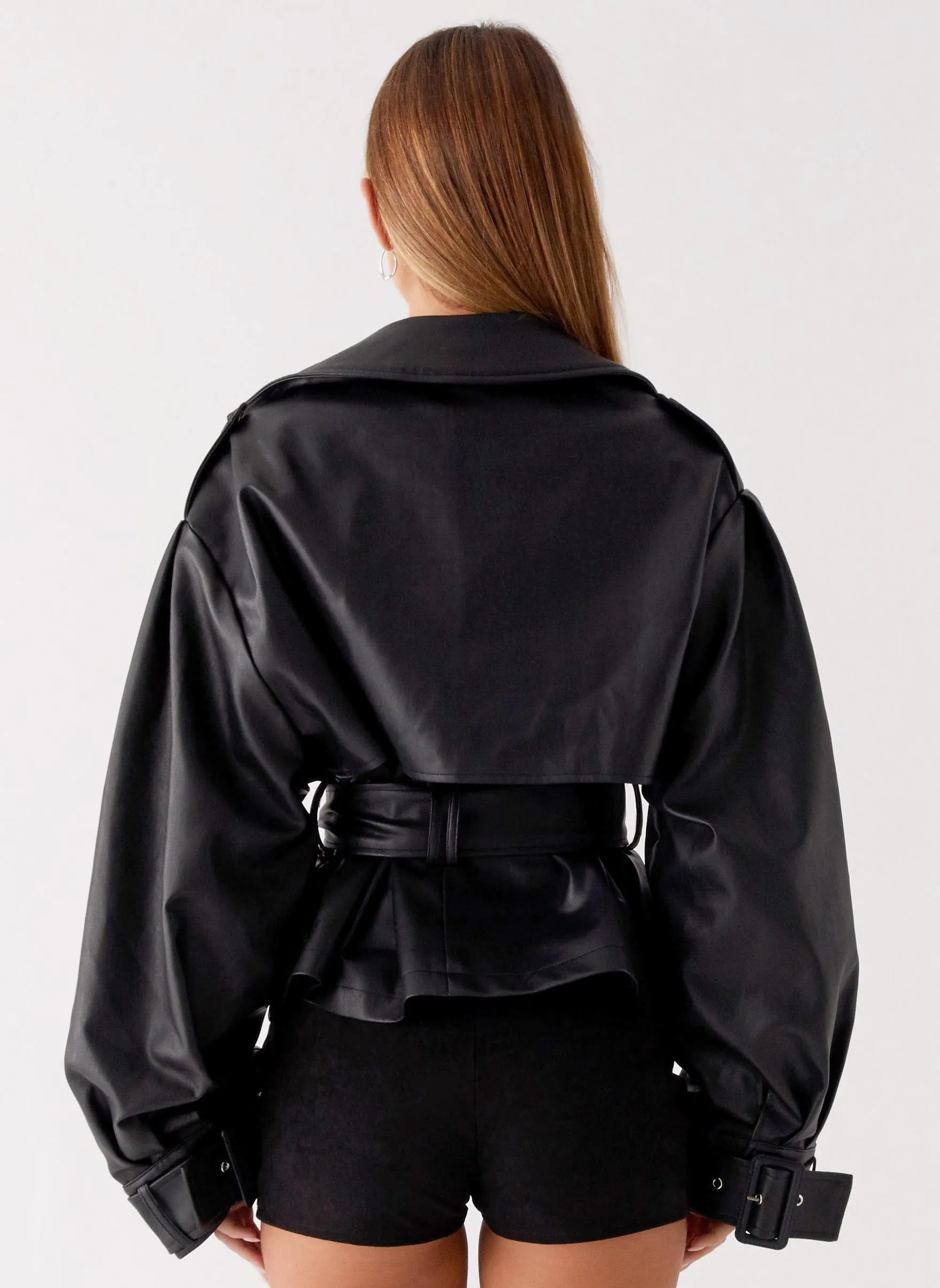 Midtown Leather Trench - Black sold by Peppermayo product image thumbnail 4