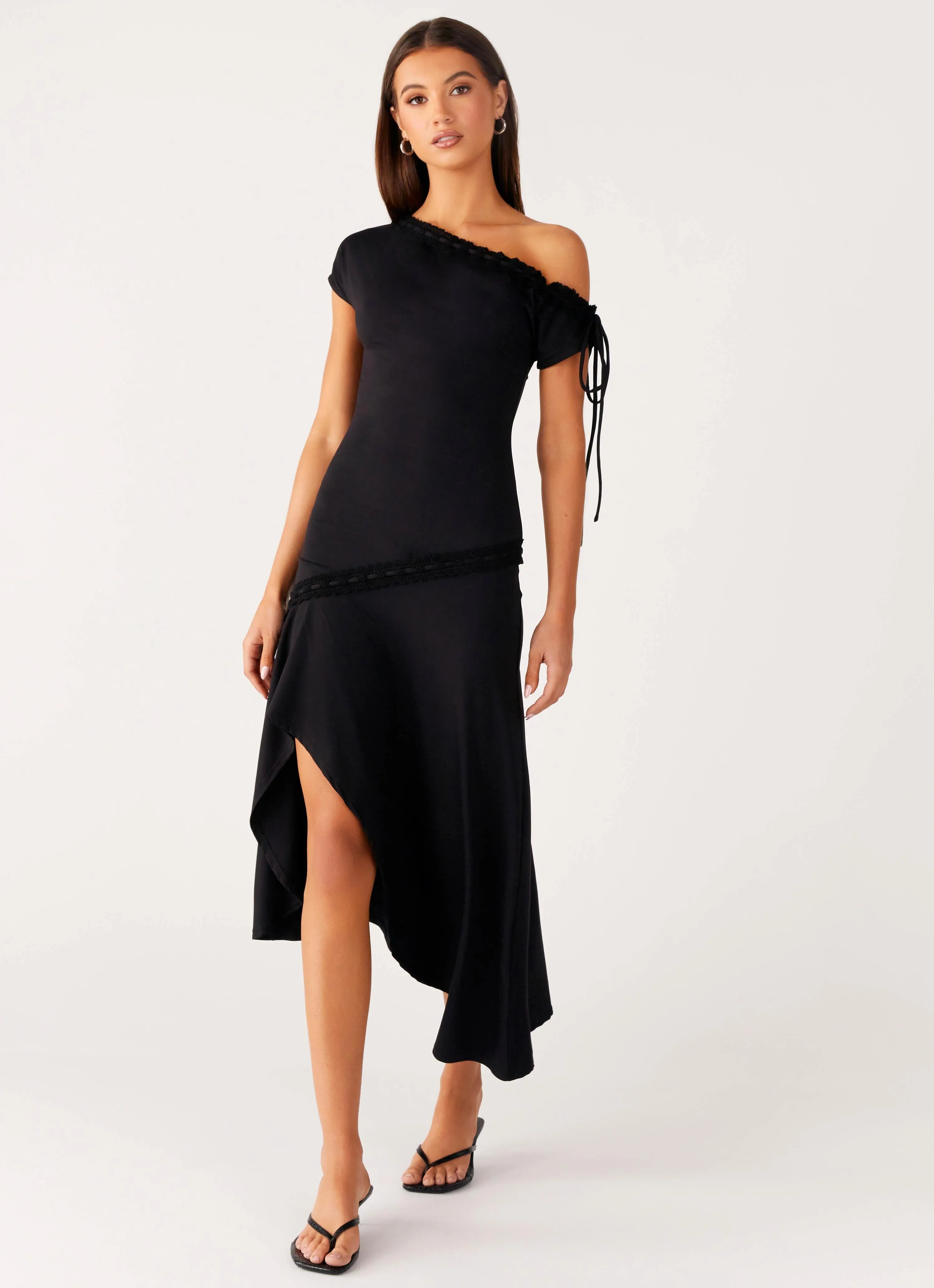 Downtown Midi Dress - Black sold by Peppermayo