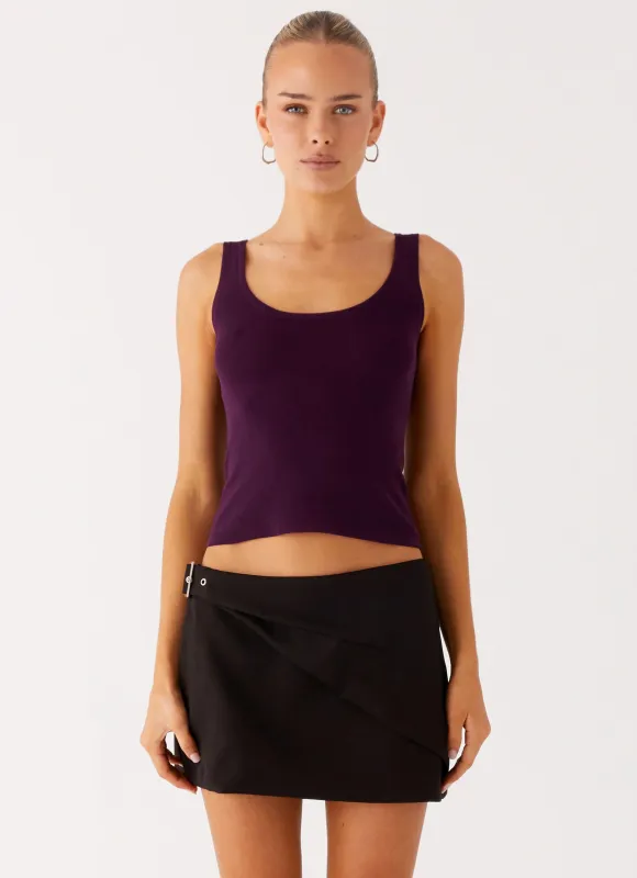 No Signal Knit Top - Plum sold by Peppermayo
