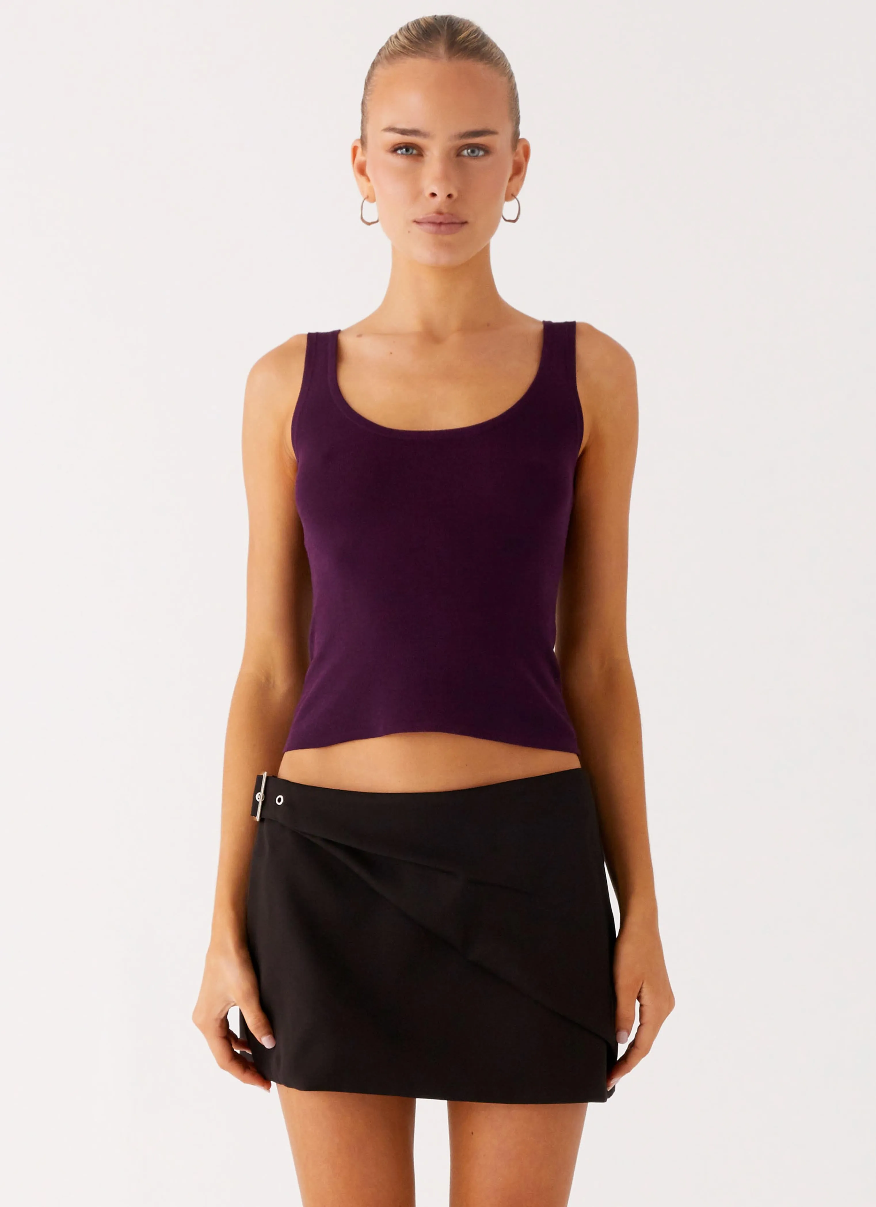 No Signal Knit Top - Plum sold by Peppermayo