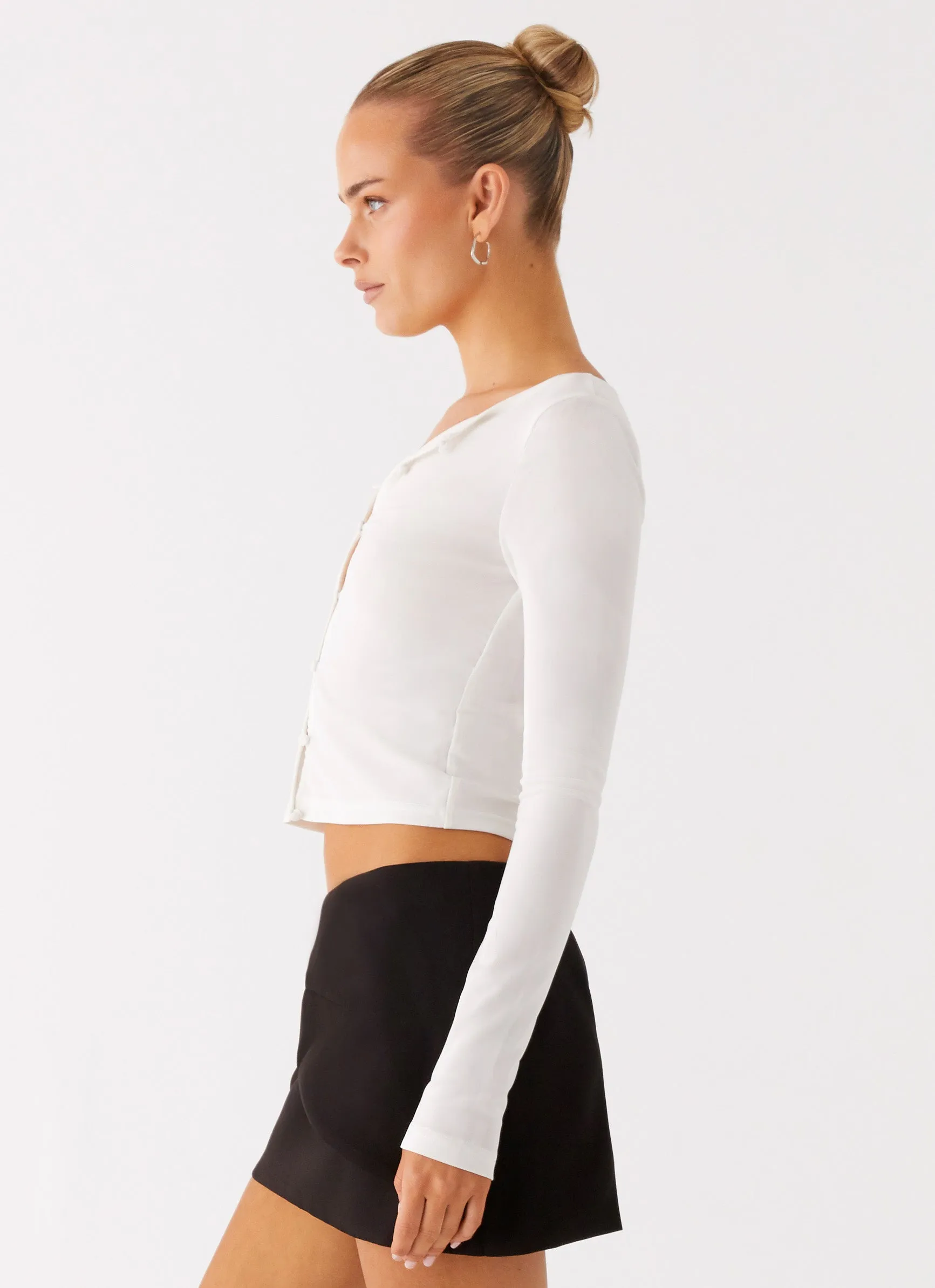 Fifth Ave Mesh Long Sleeve Top - Off White sold by Peppermayo product image thumbnail 3