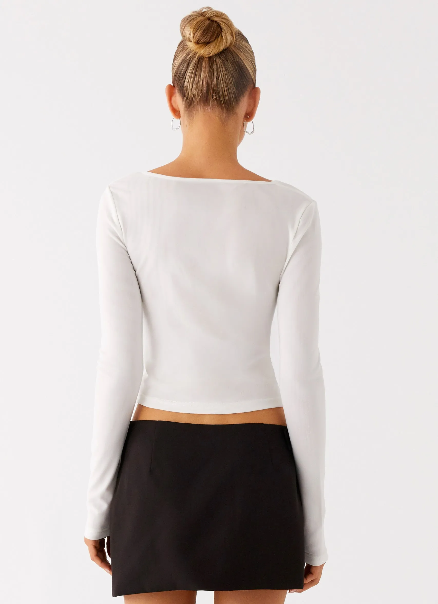 Fifth Ave Mesh Long Sleeve Top - Off White sold by Peppermayo product image thumbnail 4