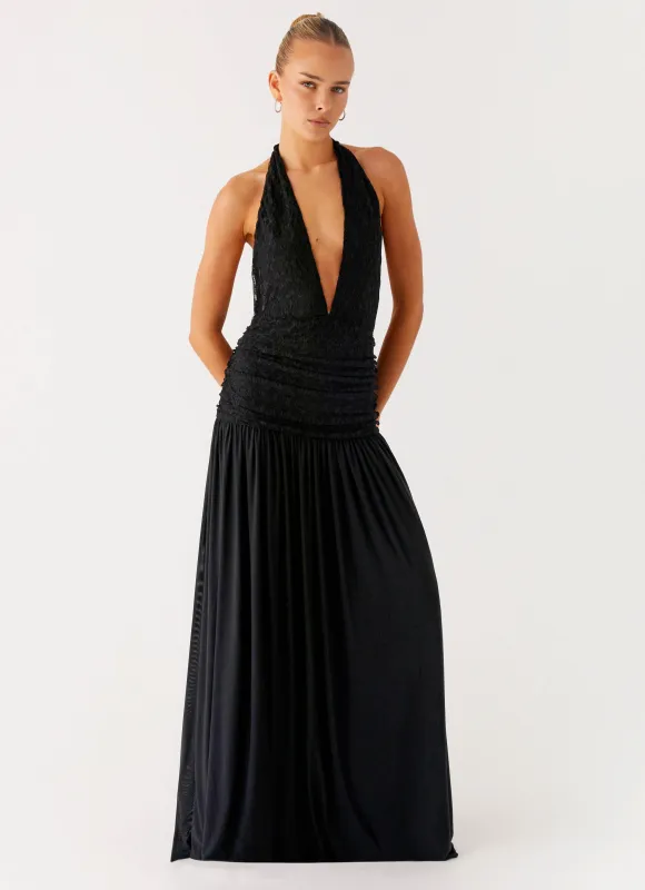 Full Attention Maxi Dress - Black sold by Peppermayo
