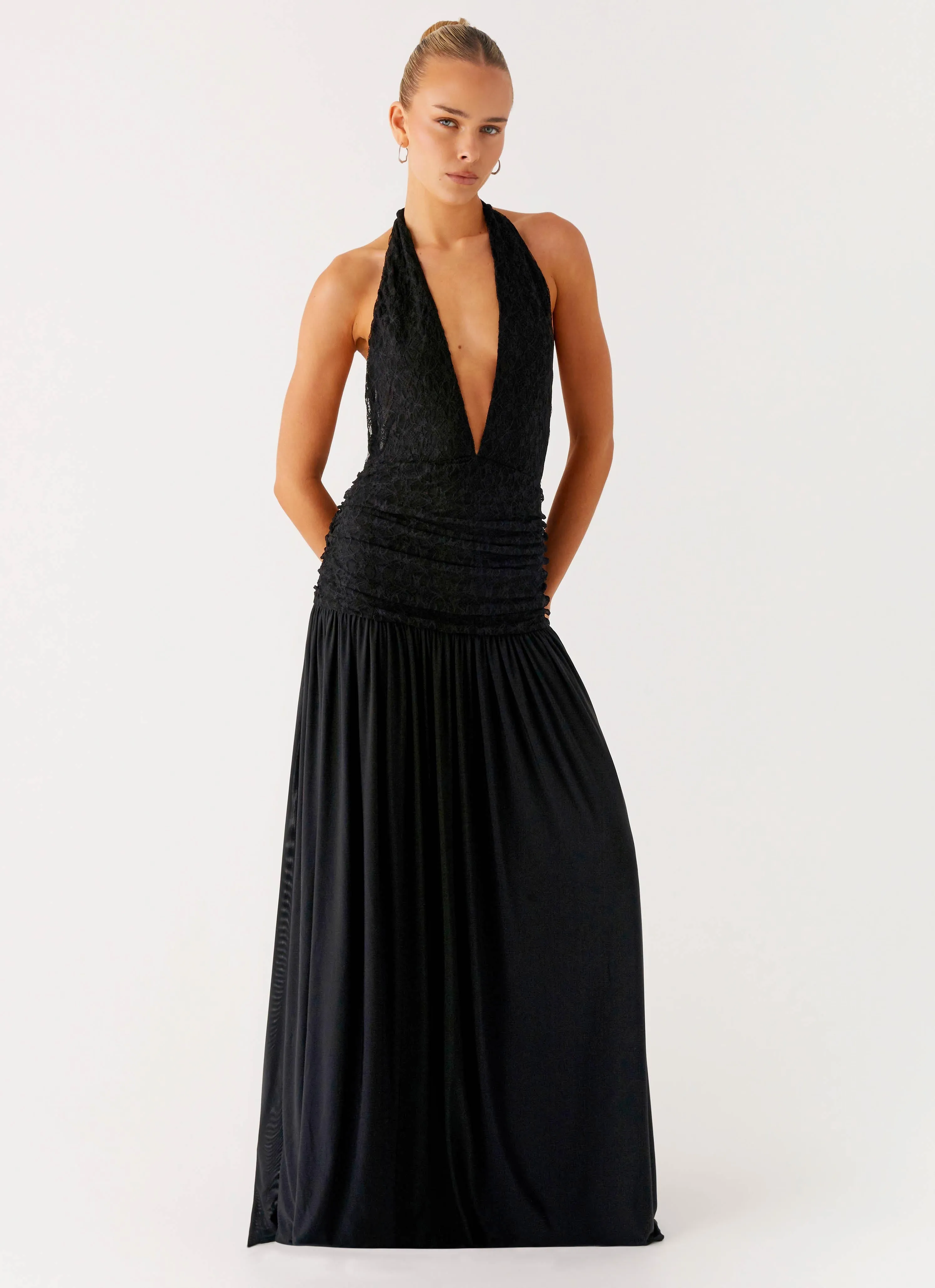 Full Attention Maxi Dress - Black sold by Peppermayo