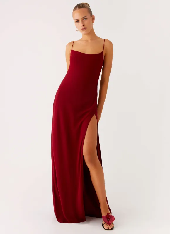 Alouette Maxi Dress - Burgundy sold by Peppermayo