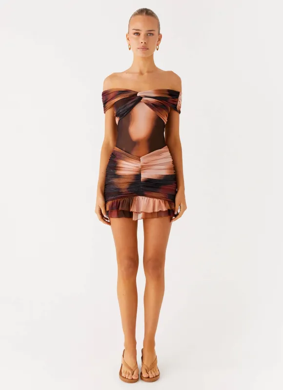 Frances Mini Dress - Black Gradient sold by Peppermayo