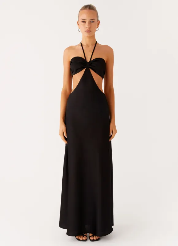 Sweetheart Cut Out Maxi Dress - Black sold by Peppermayo