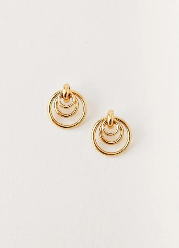 Cosmic Earrings - Gold sold by Peppermayo