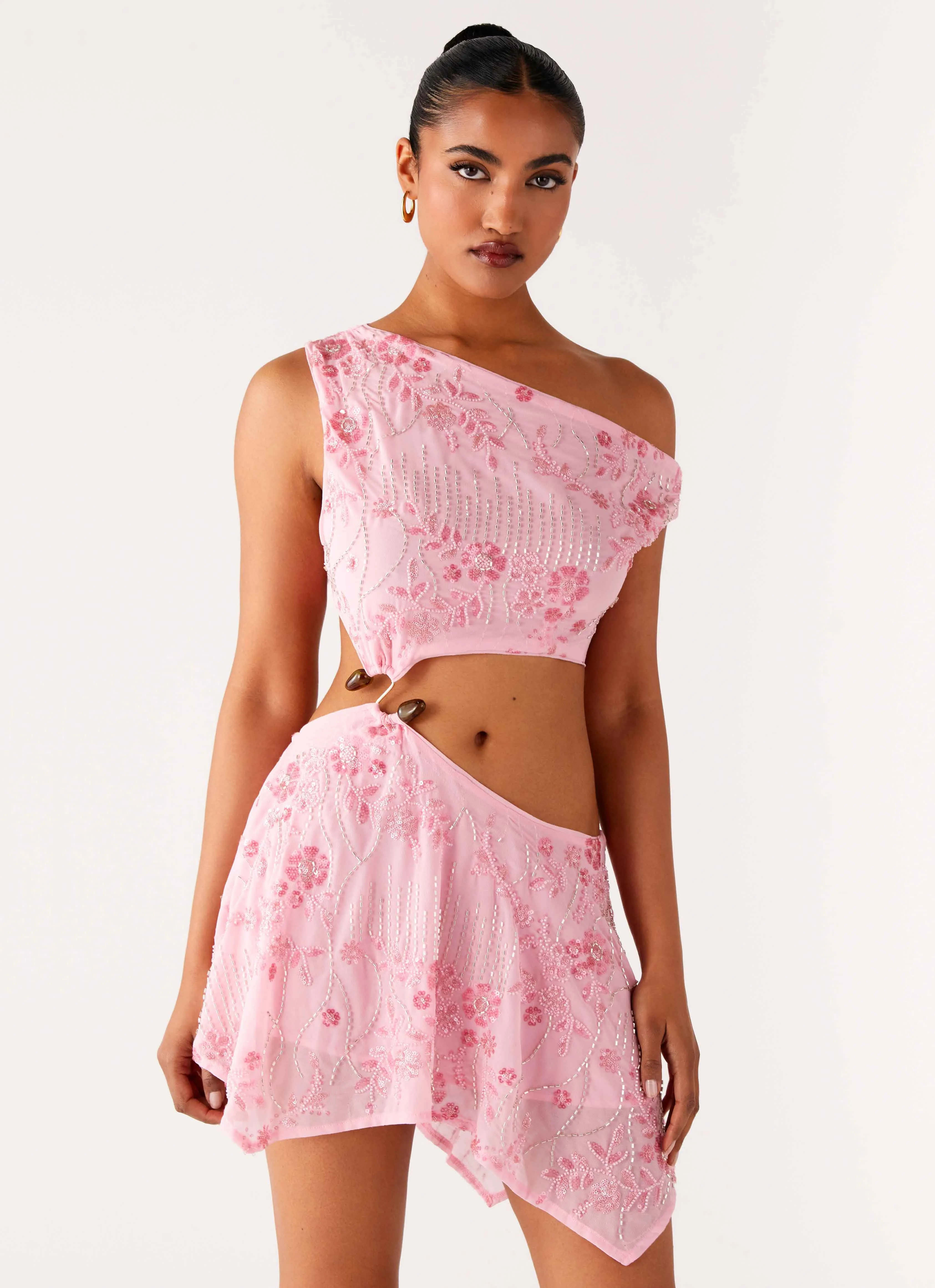 Aletta Sequin Mini Dress - Pink sold by Peppermayo