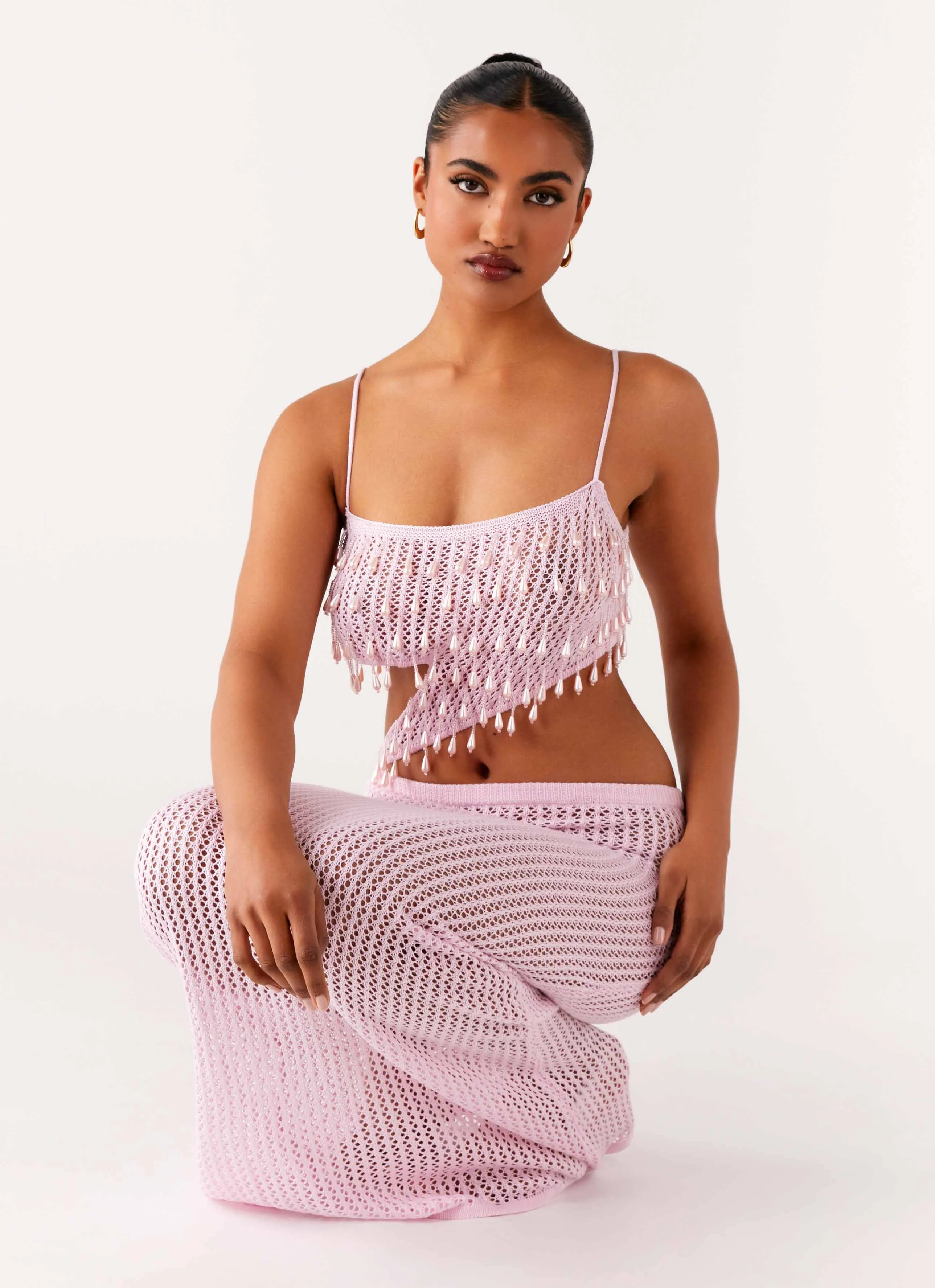 Shellbound Crochet Maxi Dress - Pink sold by Peppermayo product image thumbnail 5