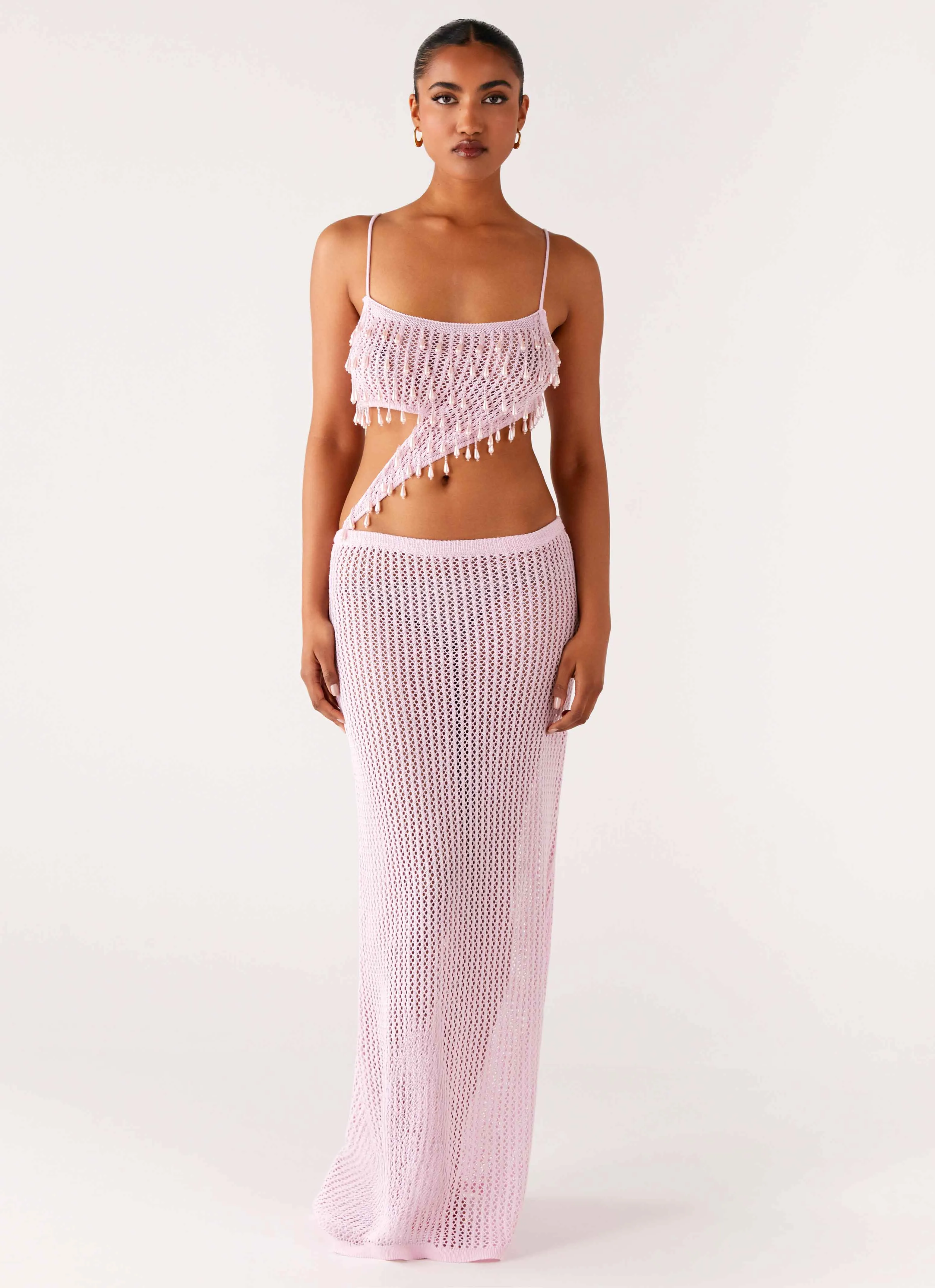 Shellbound Crochet Maxi Dress - Pink sold by Peppermayo product image thumbnail 4