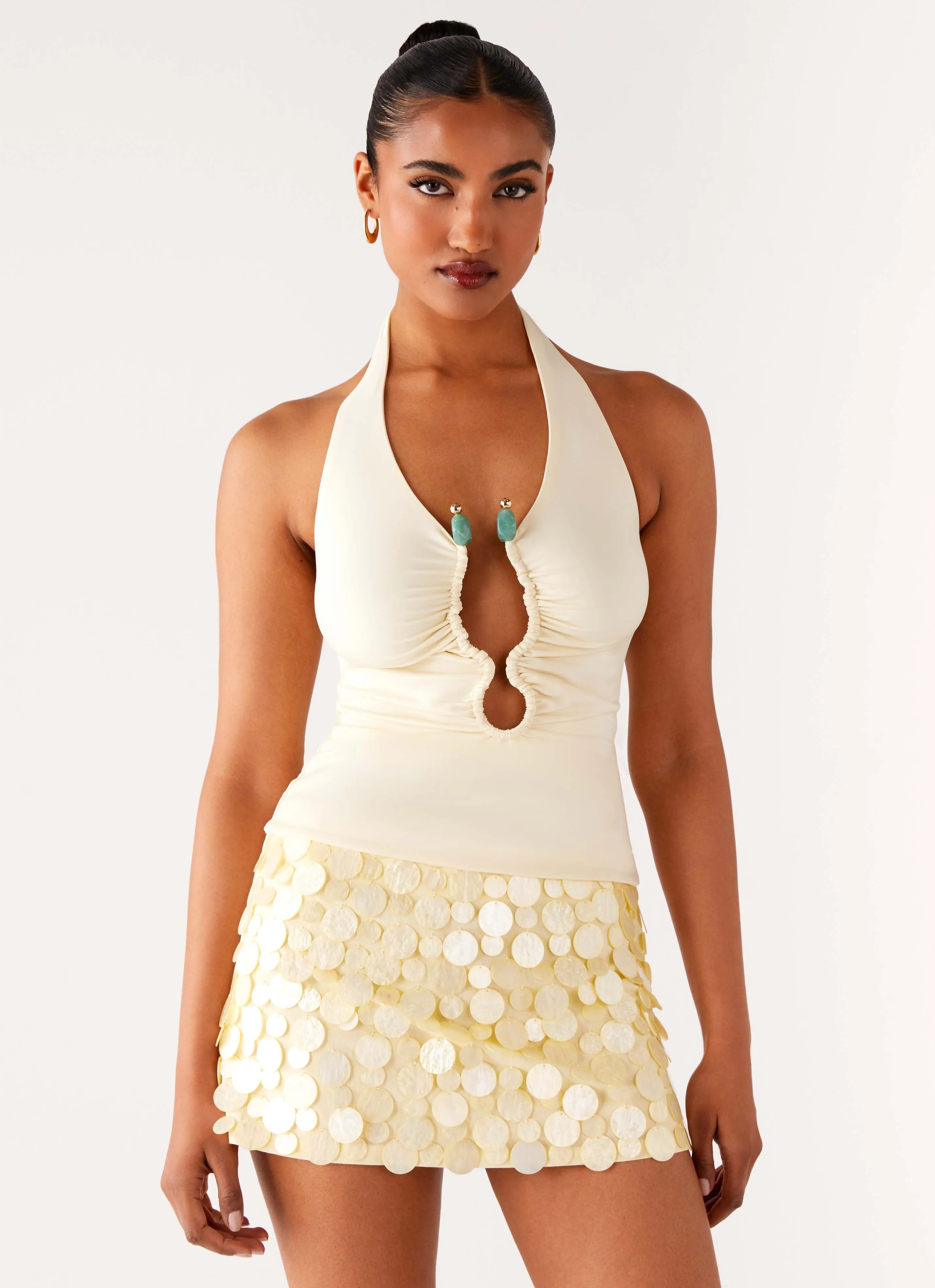 Diego Halter Top - Yellow sold by Peppermayo