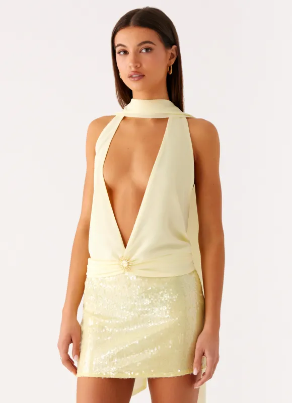 Lilo Scarf Top - Yellow sold by Peppermayo