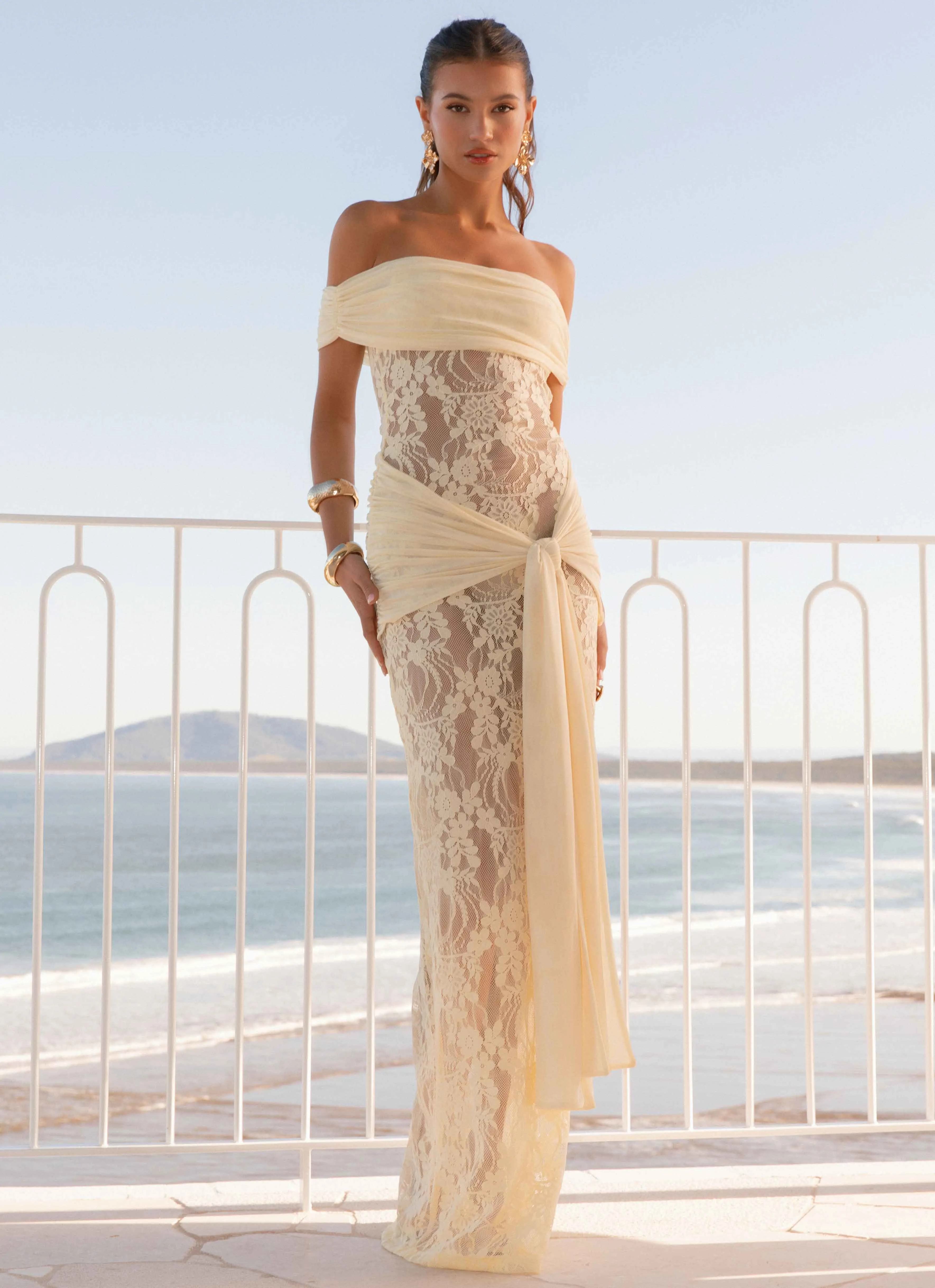 Gracie Twist Maxi Dress - Yellow sold by Peppermayo product image thumbnail 2