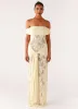 Gracie Twist Maxi Dress - Yellow sold by Peppermayo