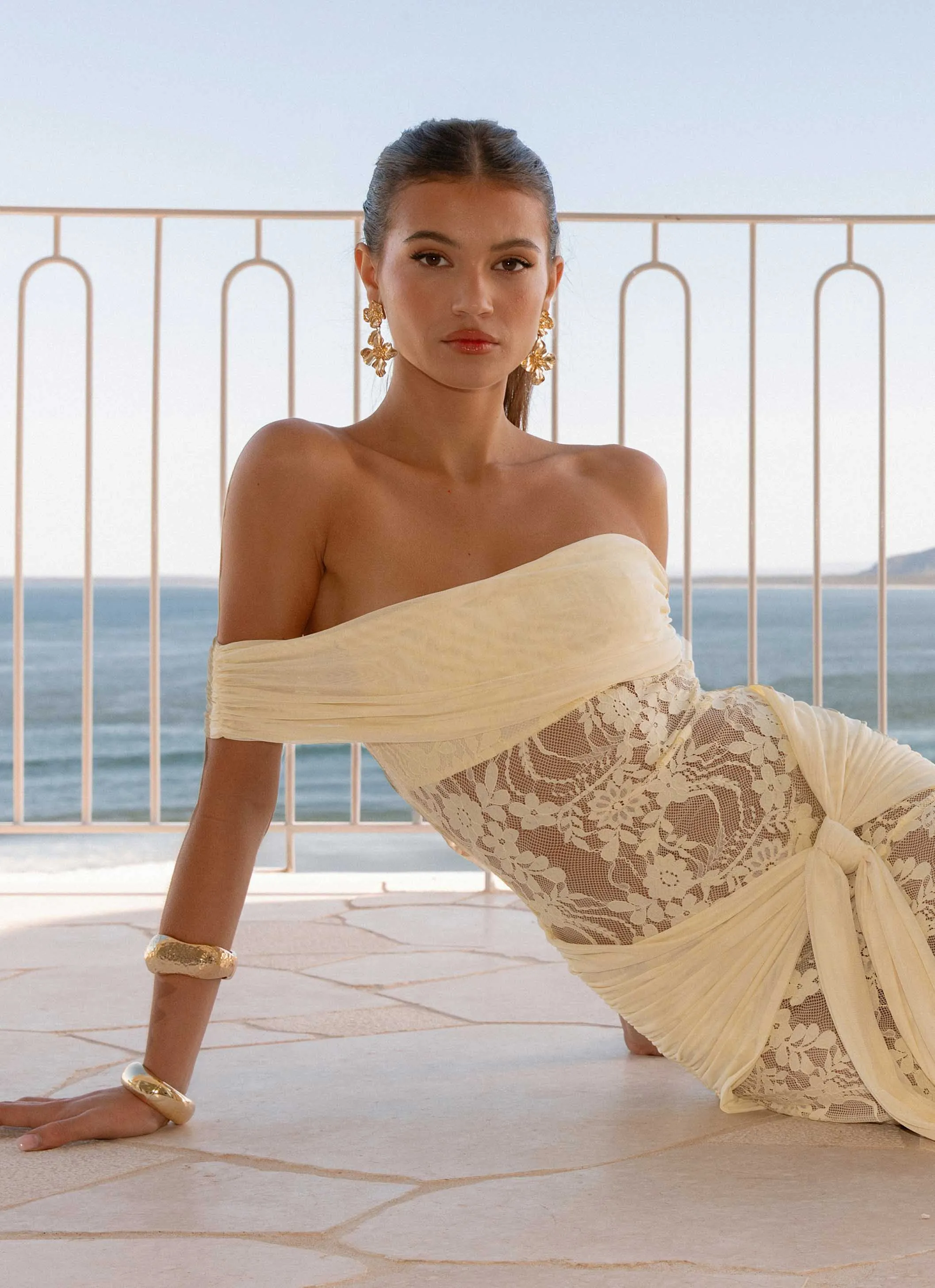 Gracie Twist Maxi Dress - Yellow sold by Peppermayo product image thumbnail 4