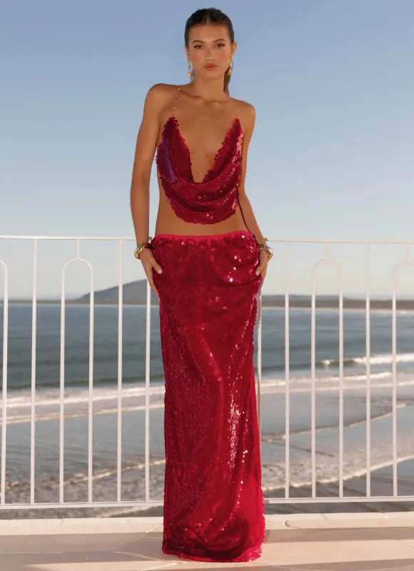 Amosa Maxi Skirt - Fuchsia sold by Peppermayo