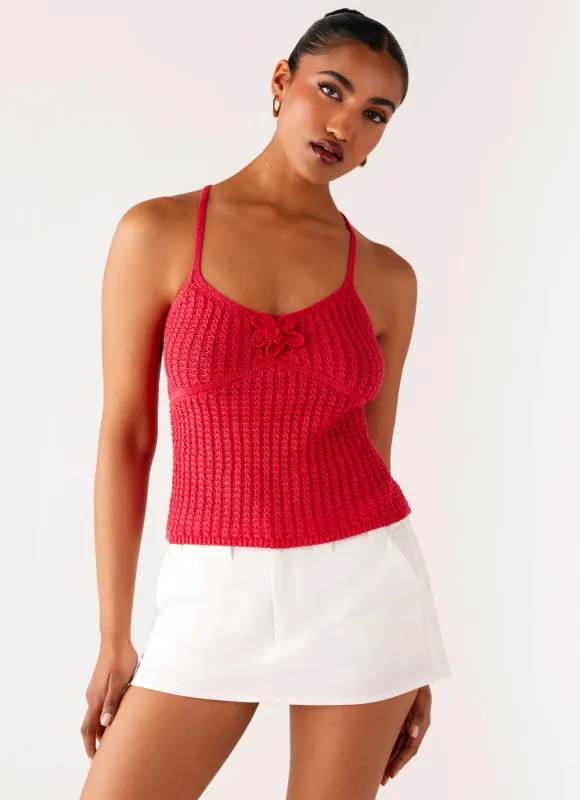 Tiare Crochet Top - Fuchsia sold by Peppermayo