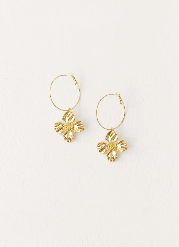 Aulora Flower Earrings - Gold made by Peppermayo