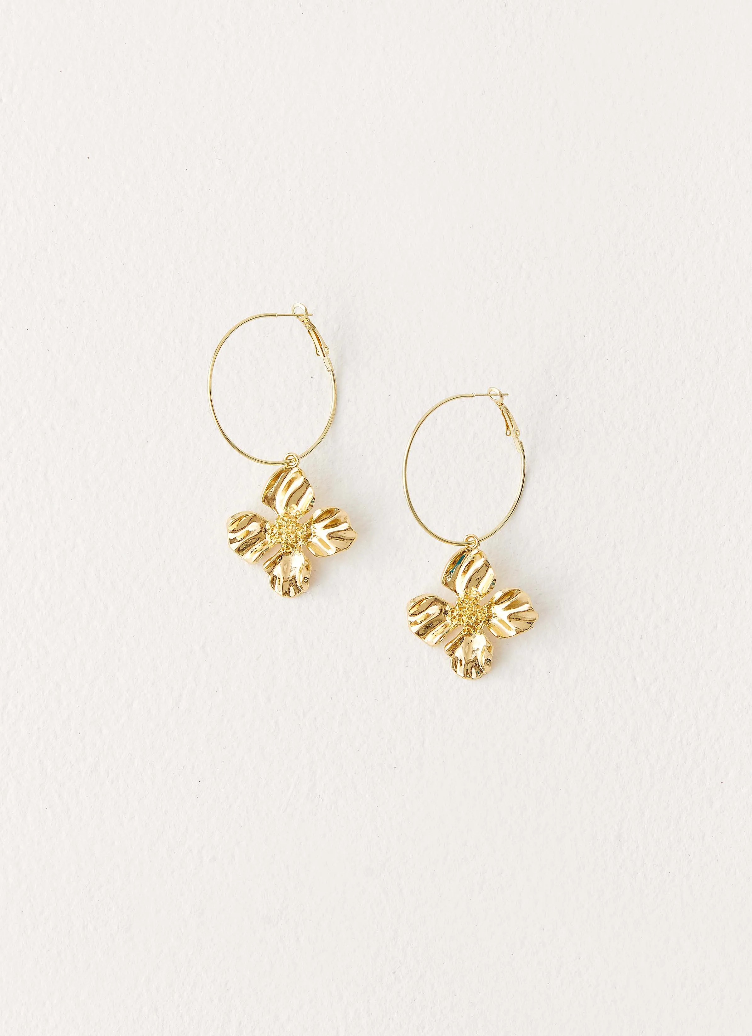 Aulora Flower Earrings - Gold sold by Peppermayo