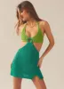 Heaven Crochet Dress - Green Splice sold by Peppermayo