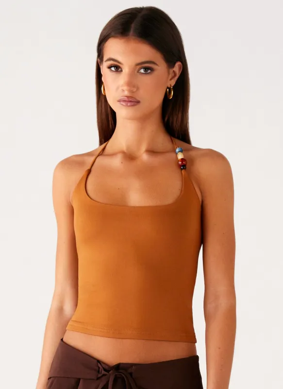 Palm Beach Top - Tan sold by Peppermayo