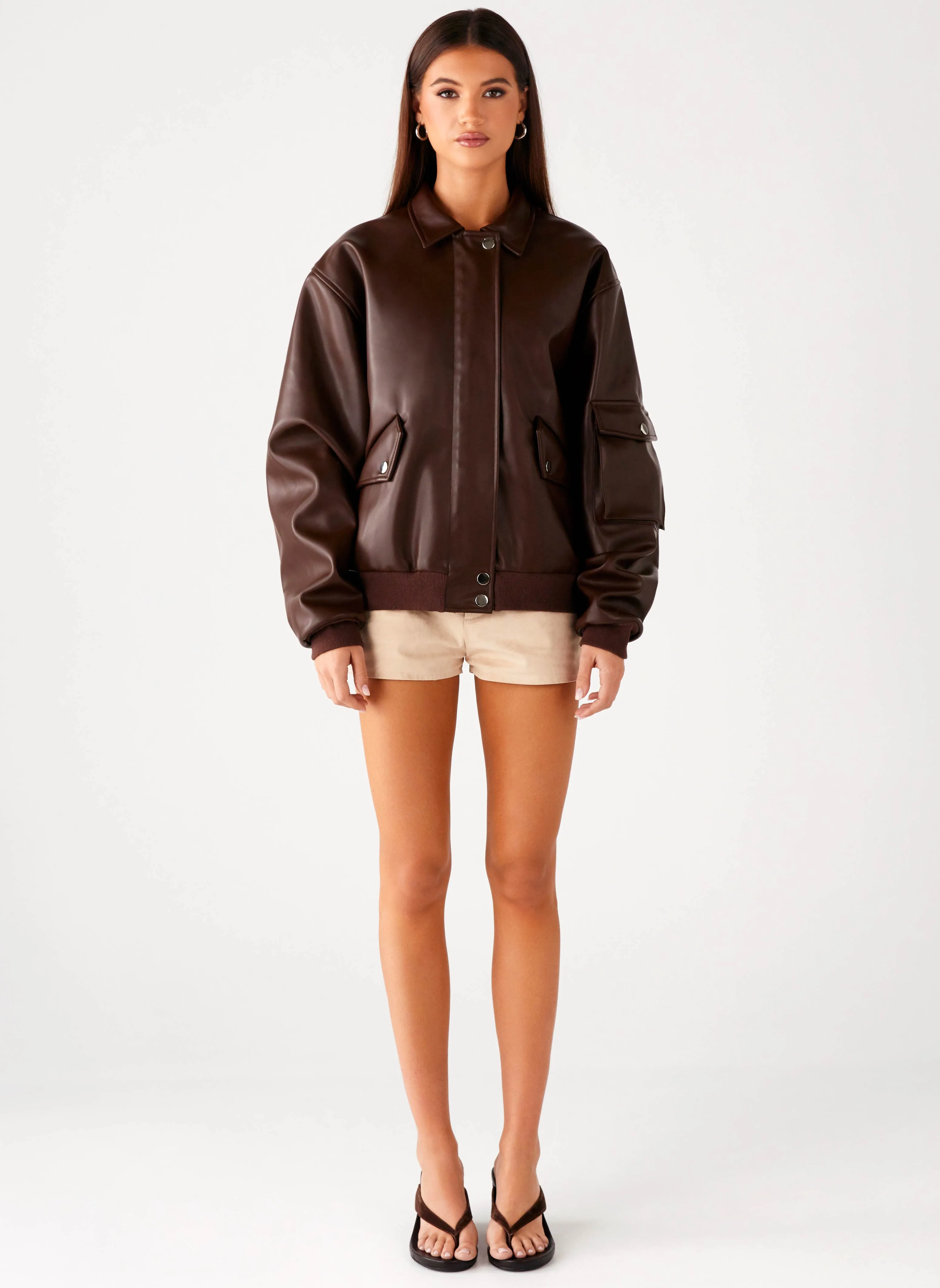 Indara Bomber Jacket - Chocolate sold by Peppermayo product image thumbnail 2