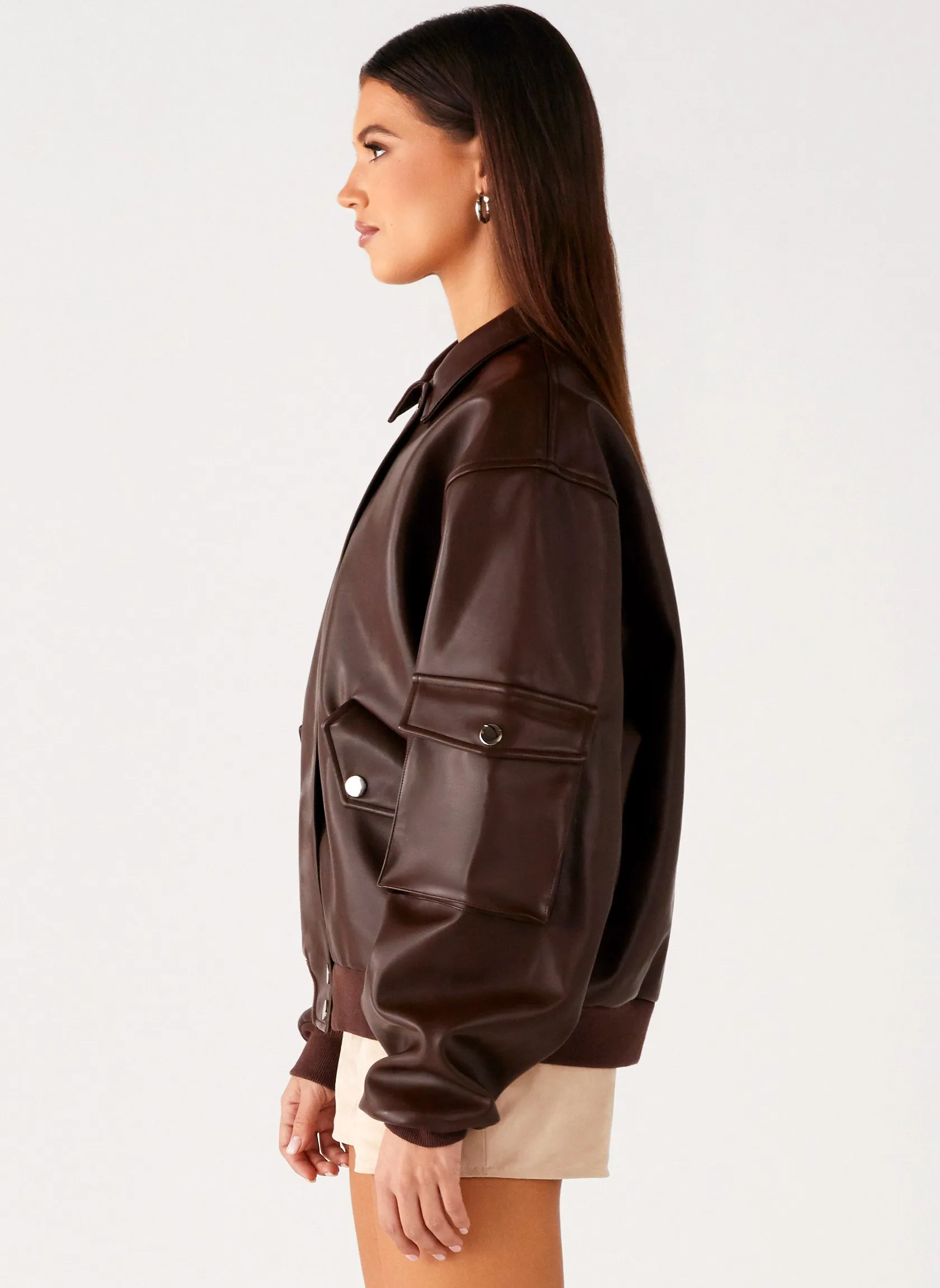 Indara Bomber Jacket - Chocolate sold by Peppermayo product image thumbnail 3