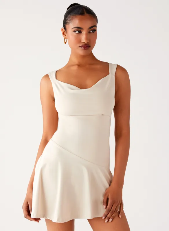 Dune Whisper Mini Dress - Ivory sold by Peppermayo