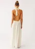 Narlah Halter Maxi Dress - Ivory sold by Peppermayo
