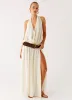 Narlah Halter Maxi Dress - Ivory sold by Peppermayo
