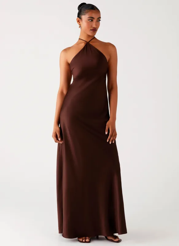 Tulama Maxi Dress - Chocolate sold by Peppermayo