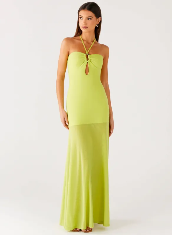Claria Maxi Dress - Lime sold by Peppermayo