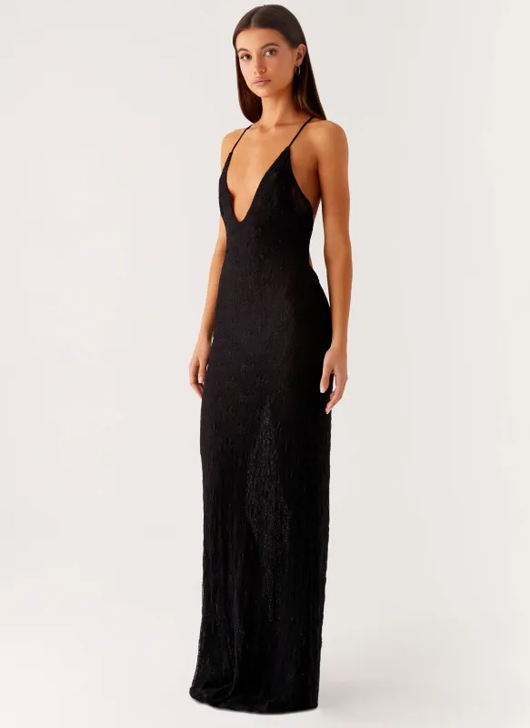 Kylia Maxi Dress - Black sold by Peppermayo