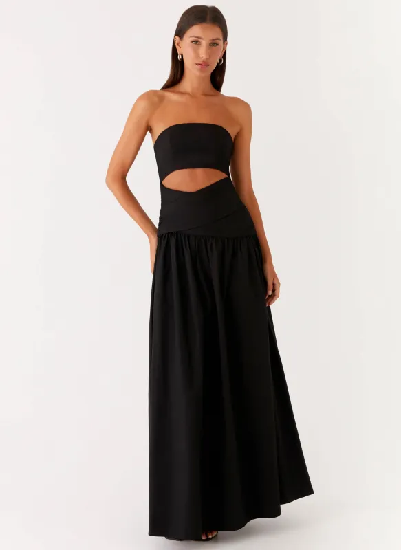 Lumen Maxi Dress - Black sold by Peppermayo