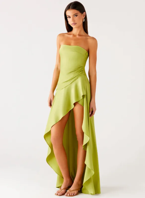 Bodie Maxi Dress - Lime sold by Peppermayo