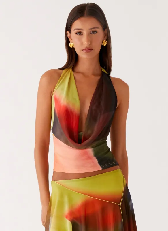 Lustra Cowl Top - Moody Floral sold by Peppermayo