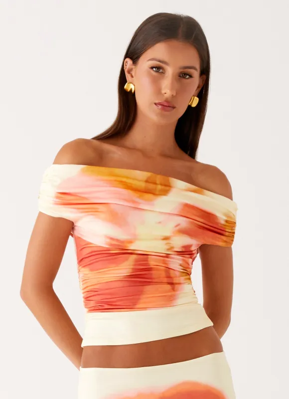 Moka Off Shoulder Top - Mimosa Blossom sold by Peppermayo